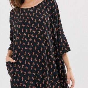 Monki Black Dress with Horse Pattern